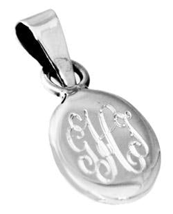 Sterling Silver Plain Small Vertical Oval Engravable Pendant - Atlanta Jewelers Supply