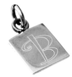 Sterling Silver Plain Small Square Engrabable Pendant - Atlanta Jewelers Supply