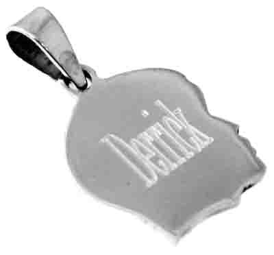 Sterling Silver Engravable Cutout Of Boy Face Pendant - Atlanta Jewelers Supply