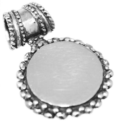 Round Engravable Pendant With A Double Beaded Trim - Atlanta Jewelers Supply