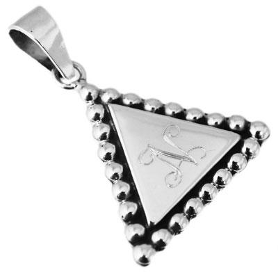 Sterling Silver Triangle Shaped Engravable Pendant - Atlanta Jewelers Supply