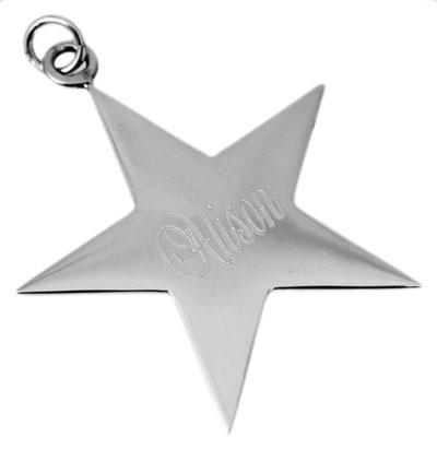 Sterling Silver Star Shaped Engravable Pendant - Atlanta Jewelers Supply