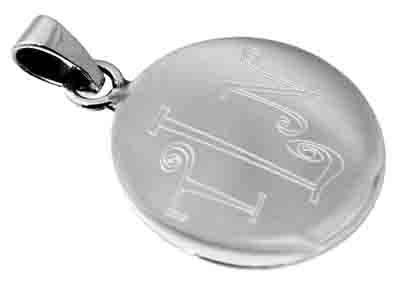 Sterling Silver Round Engravable 1 Inch Pendant With Bail - Atlanta Jewelers Supply