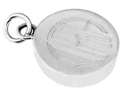 Sterling Silver Thick Round Engravable Pendant - Atlanta Jewelers Supply