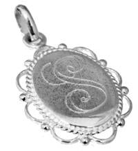 Sterling Silver Vertical Oval Engravable Pendant - Atlanta Jewelers Supply