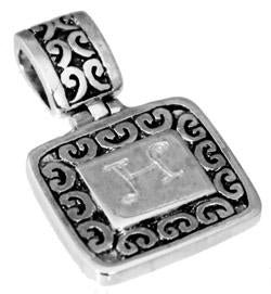 Sterling Silver Horizontal Filigree Rectangular Pendant - Atlanta Jewelers Supply