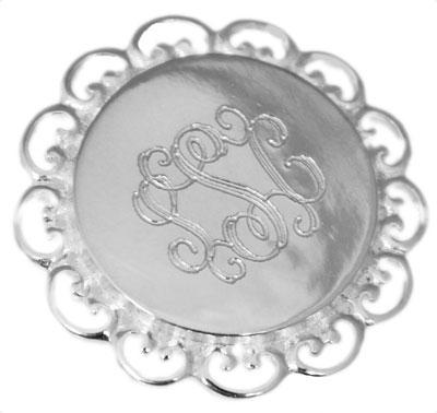 Sterling Silver Round Engravable Embellished Fancy Pendant - Atlanta Jewelers Supply