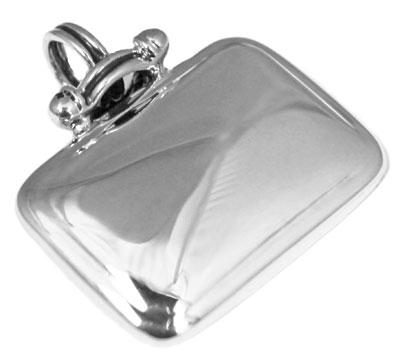 Sterling Silver Horizontal Rectangular Engravable Pendant With Beveled Egde Trim - Atlanta Jewelers Supply