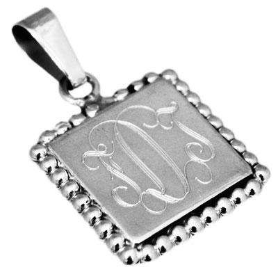 Sterling Silver Square Engravable Or Photographic Pendant - Atlanta Jewelers Supply