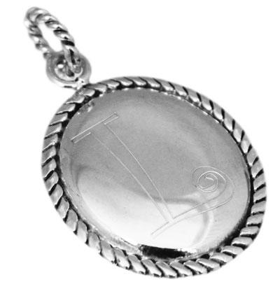 Sterling Silver Oval Engravable Or Photographic Domed Pendant - Atlanta Jewelers Supply