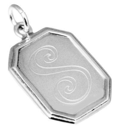 Sterling Silver Octagonal Engravable Pendant - Atlanta Jewelers Supply