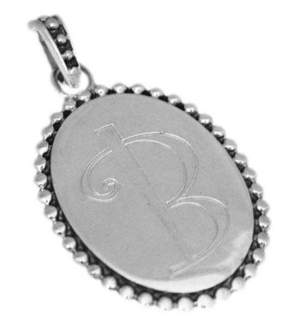 Sterling Silver Small Oval Engravable Pendant - Atlanta Jewelers Supply