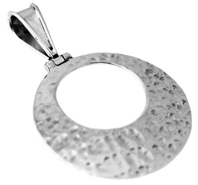 Sterling Silver 1.3" Round Hammered Pendant - Atlanta Jewelers Supply