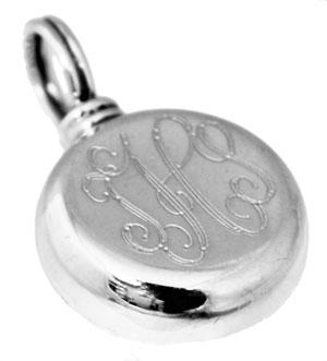 Sterling Silver Round Engravable Puffed Pendant - Atlanta Jewelers Supply