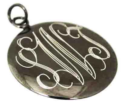 Sterling Silver Large Round Slightly Domed Chocolate Silver Pendant - Atlanta Jewelers Supply