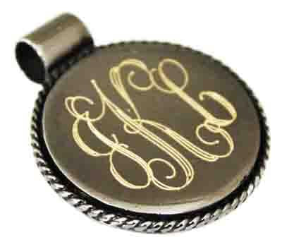 Sterling Silver Quarter Sized Engravable Chocolate Pendant - Atlanta Jewelers Supply