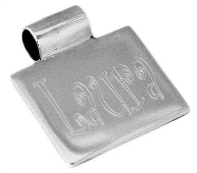 Sterling Silver Square Engravable Pendant With Barrel Bail - Atlanta Jewelers Supply