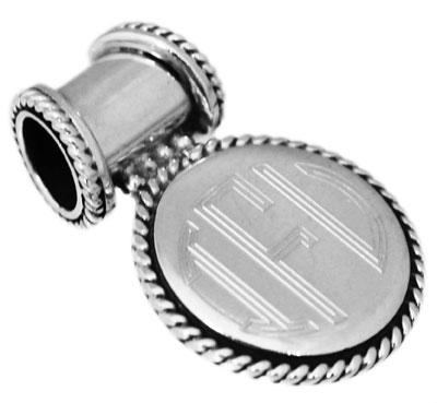 Sterling Silver Engravable Round Pendant With Rope Trim - Atlanta Jewelers Supply