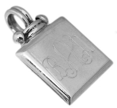 Sterling Silver Plain Engravable Square Pendant With Double Wire Design bail - Atlanta Jewelers Supply