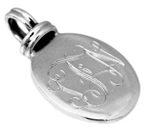 Sterling Silver Vertical Oval Engravable Pendant With Attached Fancy Double Knot Bail - Atlanta Jewelers Supply
