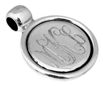 Sterling Silver Round Engravable Pendant With A Rounded Trim - Atlanta Jewelers Supply
