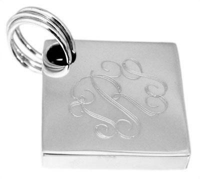 Sterling Silver Thick Diamond Shaped Engravable Pendant - Atlanta Jewelers Supply