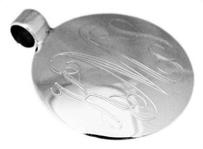 Sterling Silver Round Engravable Pendant