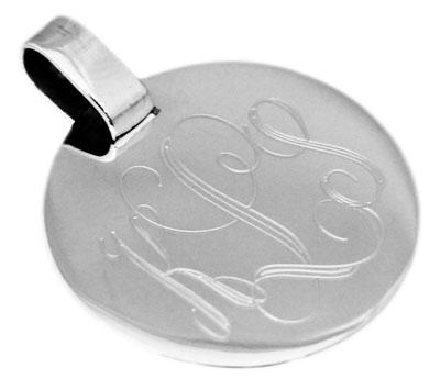 Sterling Silver Engravable Round Pendant - Atlanta Jewelers Supply