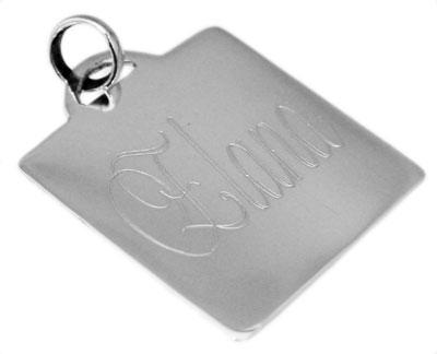 Sterling Silver Square Engravable Pendant - Atlanta Jewelers Supply