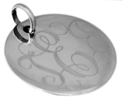 Sterling Silver Engravable Plain Round Pendant - Atlanta Jewelers Supply