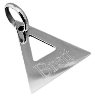 Sterling Silver Engravable Cut-Out Triangle Pendant - Atlanta Jewelers Supply