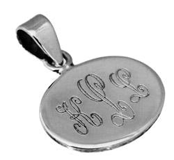 Sterling Silver Engravable Horizontal Oval Pendant - Atlanta Jewelers Supply