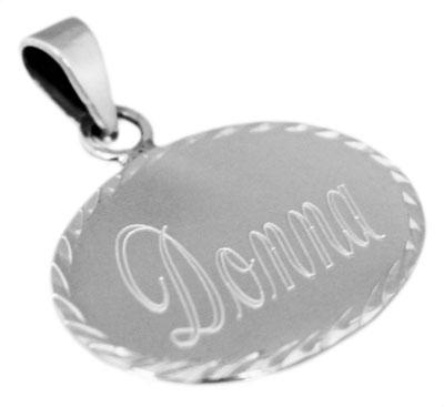 Sterling Silver Engravable Horizontal Oval Pendant - Atlanta Jewelers Supply