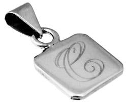 Sterling Silver Engravable Square Pendant - Atlanta Jewelers Supply