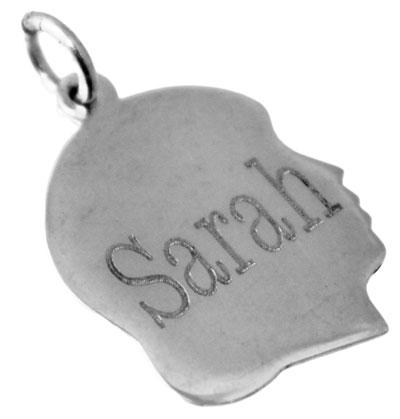 Sterling Silver Engravable Girl Head - Atlanta Jewelers Supply