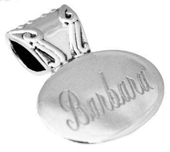 Sterling Silver Large Engravable Oval Pendant & Designed Bail - Atlanta Jewelers Supply