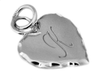 Sterling Silver Nickel Size Elegant Engravable Heart Pendant - Atlanta Jewelers Supply