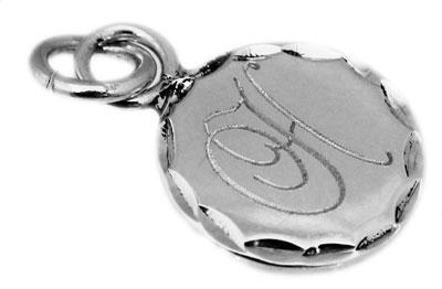 Sterling Silver Round Engravable Pendant With Diamond Cut Trim - Atlanta Jewelers Supply