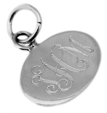 Sterling Silver Horizontal Oval Engravable Pendant - Atlanta Jewelers Supply