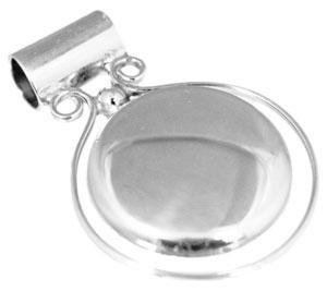 Sterling Silver Engravable Circle Pendant with Wire Surrounding Inner Circle - Atlanta Jewelers Supply