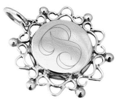 Sterling Silver Engravable Framed Circle Pendant - Atlanta Jewelers Supply