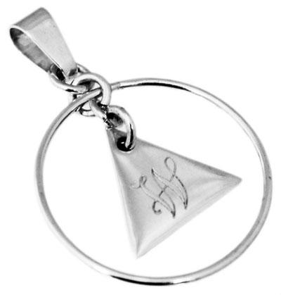 Sterling Silver Small Triangle Engravable Disc Pendant - Atlanta Jewelers Supply
