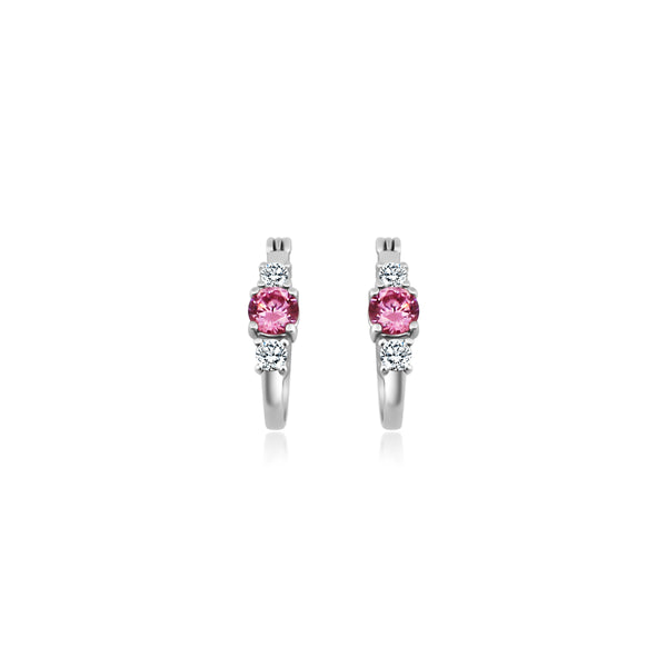 CZ Pink Gemstone Hoop Earrings - Atlanta Jewelers Supply