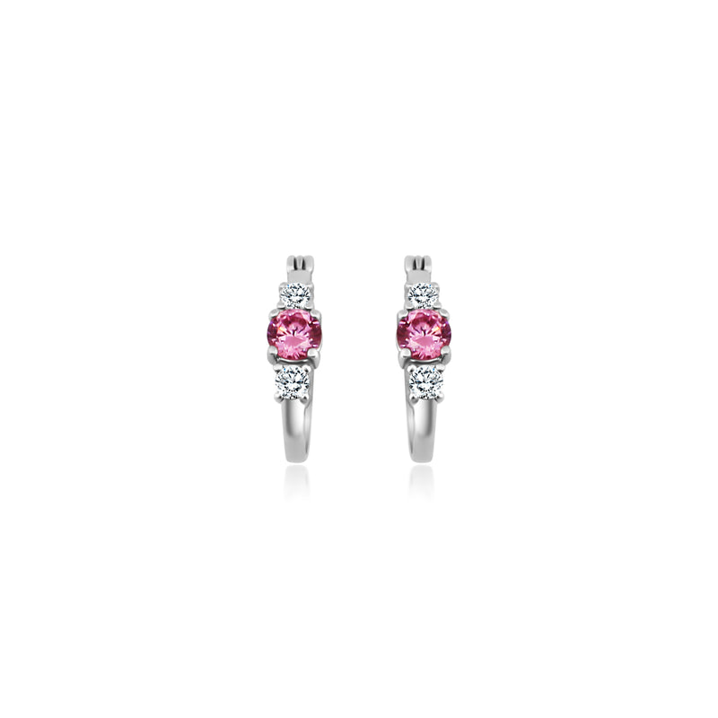 CZ Pink Gemstone Hoop Earrings - Atlanta Jewelers Supply