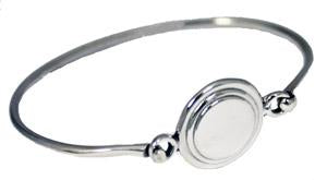Sterling Silver Engravable Bangle Bracelet With Multi-layer Design - Atlanta Jewelers Supply