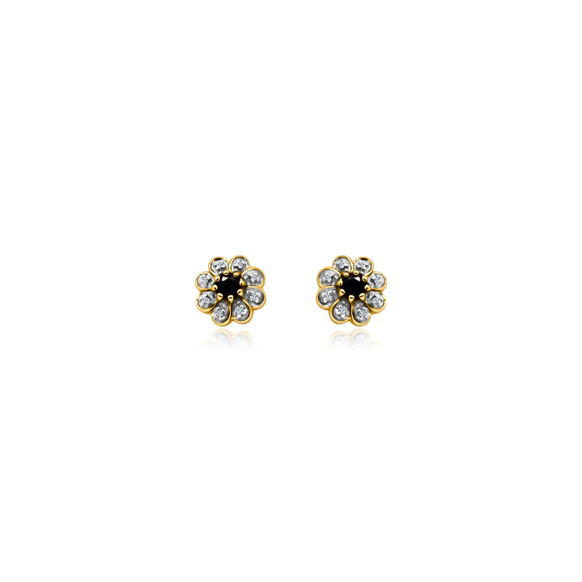 Flower CZ Black Onyx Earrings - Atlanta Jewelers Supply