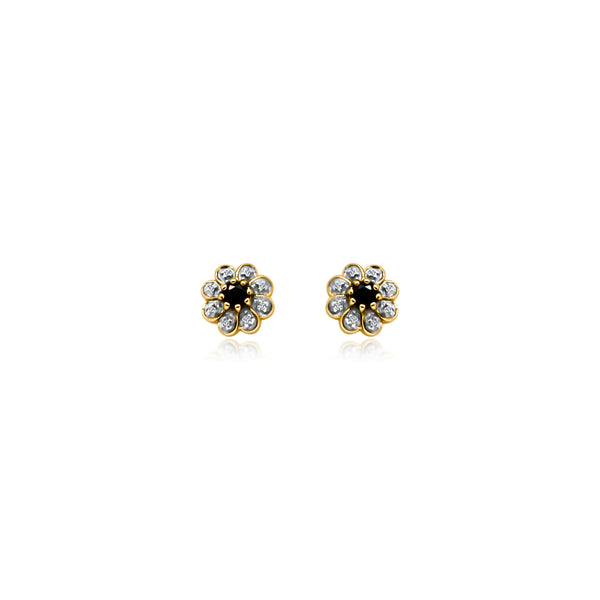 Flower CZ Black Onyx Earrings - Atlanta Jewelers Supply