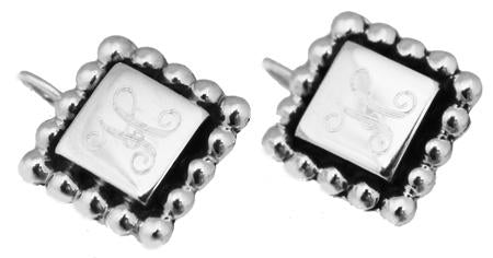 Sterling Silver Engravable Square Earrings - Atlanta Jewelers Supply