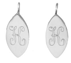 Sterling Silver Engravable Vertical Eye Shape Earrings - Atlanta Jewelers Supply