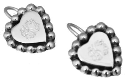 Sterling Silver Engravable Heart Earrings - Atlanta Jewelers Supply